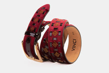 Load image into Gallery viewer, The Vicino Burgundy Leather Belt