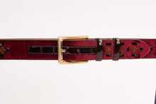 Load image into Gallery viewer, The Vicino Burgundy Leather Belt