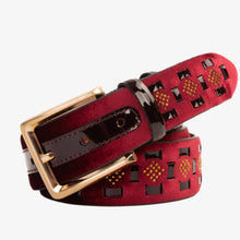 Load image into Gallery viewer, The Vicino Burgundy Leather Belt