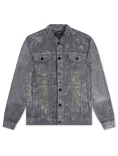 Load image into Gallery viewer, Vicious Denim Velvet Coated Denim Jacket - Grey