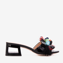 Load image into Gallery viewer, The Vigo Black Leather Block Heel Women Sandal