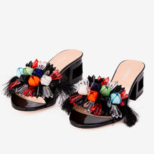 Load image into Gallery viewer, The Vigo Black Leather Block Heel Women Sandal