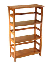 Load image into Gallery viewer, 4-Tier Book-shelf Wood Bookcase in Honey Finish