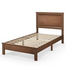 Load image into Gallery viewer, Twin Size Modern College Dorm Wooden Platform Bed in Walnut
