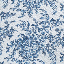 Load image into Gallery viewer, King size 3 Piece Bed-in-a-Bag Reversible Blue White Floral Cotton Quilt Set