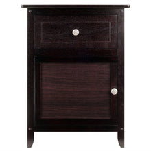 Load image into Gallery viewer, Espresso Wood End Table Nightstand Accent Table