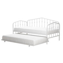 Load image into Gallery viewer, Twin size Modern Industrial White Metal Daybed with Trundle Bed Frame
