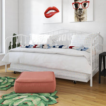 Load image into Gallery viewer, Twin size Modern Industrial White Metal Daybed with Trundle Bed Frame