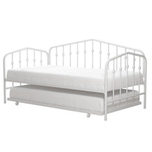 Load image into Gallery viewer, Twin size Modern Industrial White Metal Daybed with Trundle Bed Frame