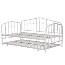 Load image into Gallery viewer, Twin size Modern Industrial White Metal Daybed with Trundle Bed Frame