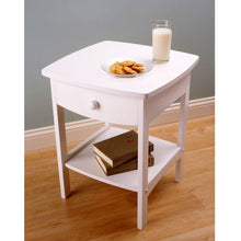 Load image into Gallery viewer, White Wood Contemporary 1-Drawer Bedside Table Nightstand