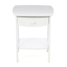 Load image into Gallery viewer, White Wood Contemporary 1-Drawer Bedside Table Nightstand