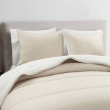 Load image into Gallery viewer, Twin/XL Soft Lightweight Reversible Quilted Comforter Set in White/Beige