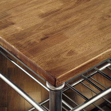 Load image into Gallery viewer, Classic French Style Hardwood Butcher Block Top Metal Kitchen Utility Table