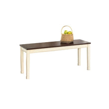 Load image into Gallery viewer, Kitchen Seating Wooden Bench in White and Brown Finish