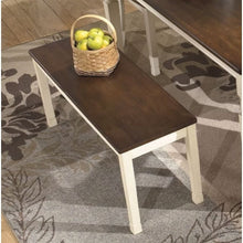Load image into Gallery viewer, Kitchen Seating Wooden Bench in White and Brown Finish