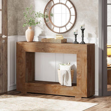 Load image into Gallery viewer, Modern Farmhouse 47-inch Long Entryway or Sofa Table in Brown Wood Finish