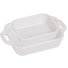 Load image into Gallery viewer, 2 Piece Ceramic Stoneware Bakeware Casserole Dish Set in White