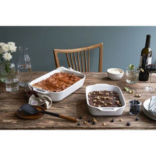 Load image into Gallery viewer, 2 Piece Ceramic Stoneware Bakeware Casserole Dish Set in White