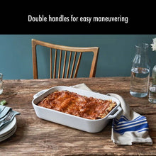 Load image into Gallery viewer, 2 Piece Ceramic Stoneware Bakeware Casserole Dish Set in White