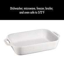 Load image into Gallery viewer, 2 Piece Ceramic Stoneware Bakeware Casserole Dish Set in White