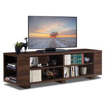 Load image into Gallery viewer, Modern TV Stand in Walnut Wood Finish - Holds up to 60-inch TV