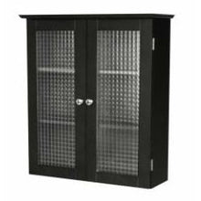 Load image into Gallery viewer, Bathroom Wall Cabinet with Two Glass Doors in Dark Espresso
