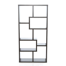 Load image into Gallery viewer, Modern 70-in High Display Cabinet Bookcase in Dark Brown Cappuccino Wood Finish