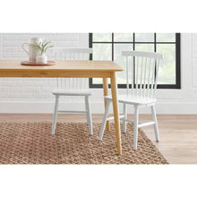 Load image into Gallery viewer, Set of 2  Classic Spindle Back White Solid Wood Dining Chair