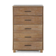 Load image into Gallery viewer, Modern Farmhouse Solid Wood 5 Drawer Bedroom Chest in Pine Finish