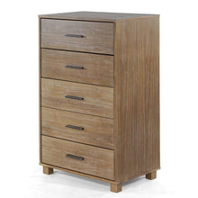 Load image into Gallery viewer, Modern Farmhouse Solid Wood 5 Drawer Bedroom Chest in Pine Finish