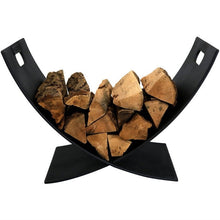 Load image into Gallery viewer, Black Indoor/Outdoor 30 inch Steel Powder Coated Firewood Log Storage Rack