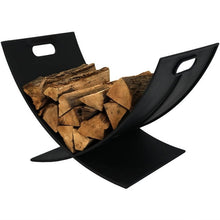 Load image into Gallery viewer, Black Indoor/Outdoor 30 inch Steel Powder Coated Firewood Log Storage Rack