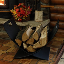 Load image into Gallery viewer, Black Indoor/Outdoor 30 inch Steel Powder Coated Firewood Log Storage Rack