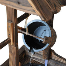 Load image into Gallery viewer, Outdoor Garden Solid Wood Wishing Well Water Fountain with Bucket and Pump