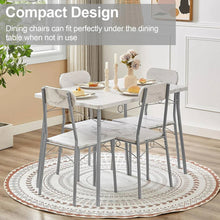 Load image into Gallery viewer, Modern 5-Piece Dining Set with White Faux Marble Top Table and 4 Chairs
