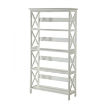 Load image into Gallery viewer, Glossy White 5-Shelf Bookcase