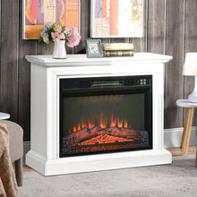 Load image into Gallery viewer, 31 inch White Electric Fireplace Heater Dimmable Flame Effect and Mantel w/ Remote Control