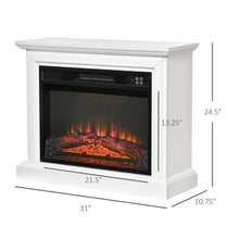 Load image into Gallery viewer, 31 inch White Electric Fireplace Heater Dimmable Flame Effect and Mantel w/ Remote Control