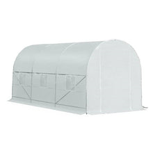 Load image into Gallery viewer, 14.7 Ft x 6.5 Ft Outdoor Greenhouse w/ Heavy Duty Steel Frame and White PE Cover