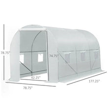 Load image into Gallery viewer, 14.7 Ft x 6.5 Ft Outdoor Greenhouse w/ Heavy Duty Steel Frame and White PE Cover
