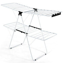 Load image into Gallery viewer, White 2 Level Foldable Clothes Drying Rack Adjustable Height