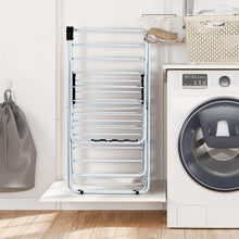 Load image into Gallery viewer, White 2 Level Foldable Clothes Drying Rack Adjustable Height