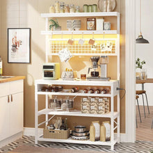 Load image into Gallery viewer, White Modern Industrial Kitchen Baker's Rack with Multi-Color LED Lights