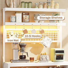 Load image into Gallery viewer, White Modern Industrial Kitchen Baker's Rack with Multi-Color LED Lights