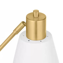 Load image into Gallery viewer, Simple Modern Gold Metal Finish Desk Light Table Lamp with White Shade