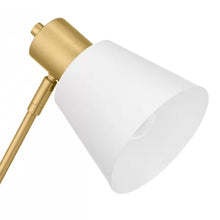 Load image into Gallery viewer, Simple Modern Gold Metal Finish Desk Light Table Lamp with White Shade