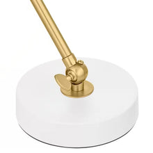 Load image into Gallery viewer, Simple Modern Gold Metal Finish Desk Light Table Lamp with White Shade