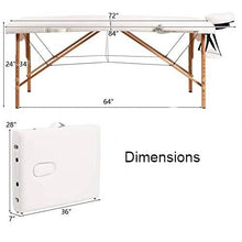 Load image into Gallery viewer, White Adjustable Portable Massage Folding Table