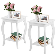 Load image into Gallery viewer, Stylish Nightstand End Table in White Wood Finish - Set of 2
